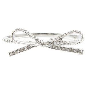 HOST PICK Bow Bangle Crystal 18K White Gold Plated